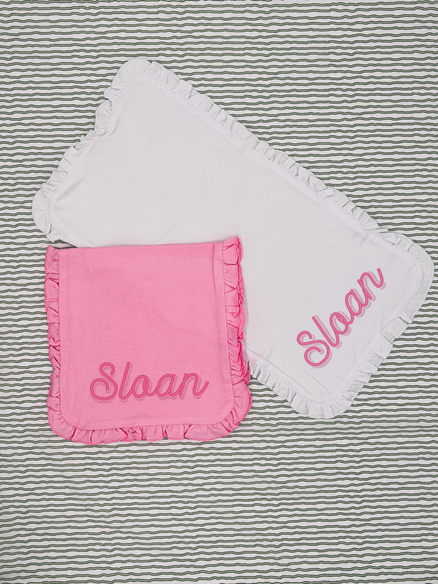Girls Ruffled Burp Cloth