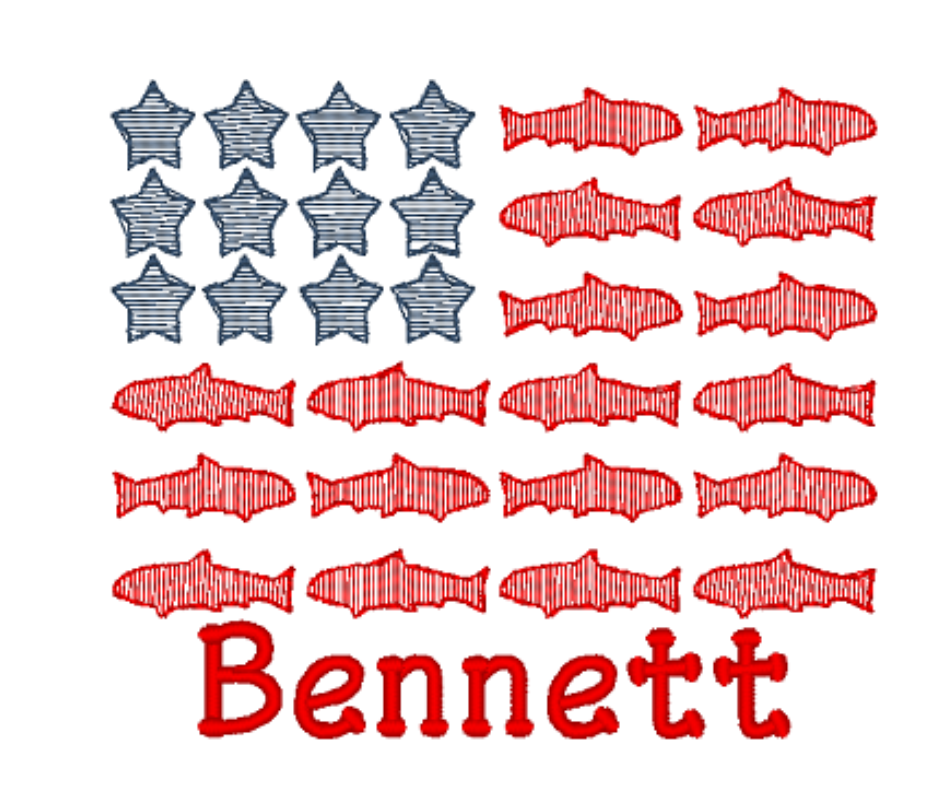 Patriotic Fishing Onesie