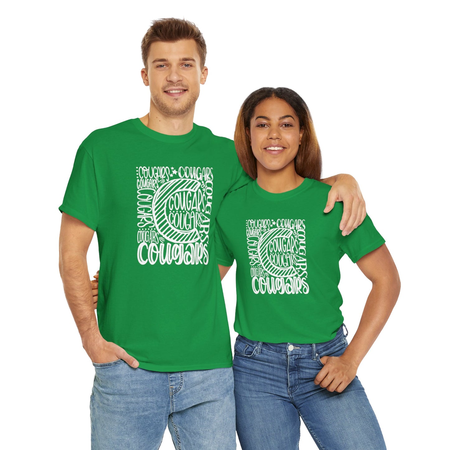 Cursive Cougars Adult Tshirt