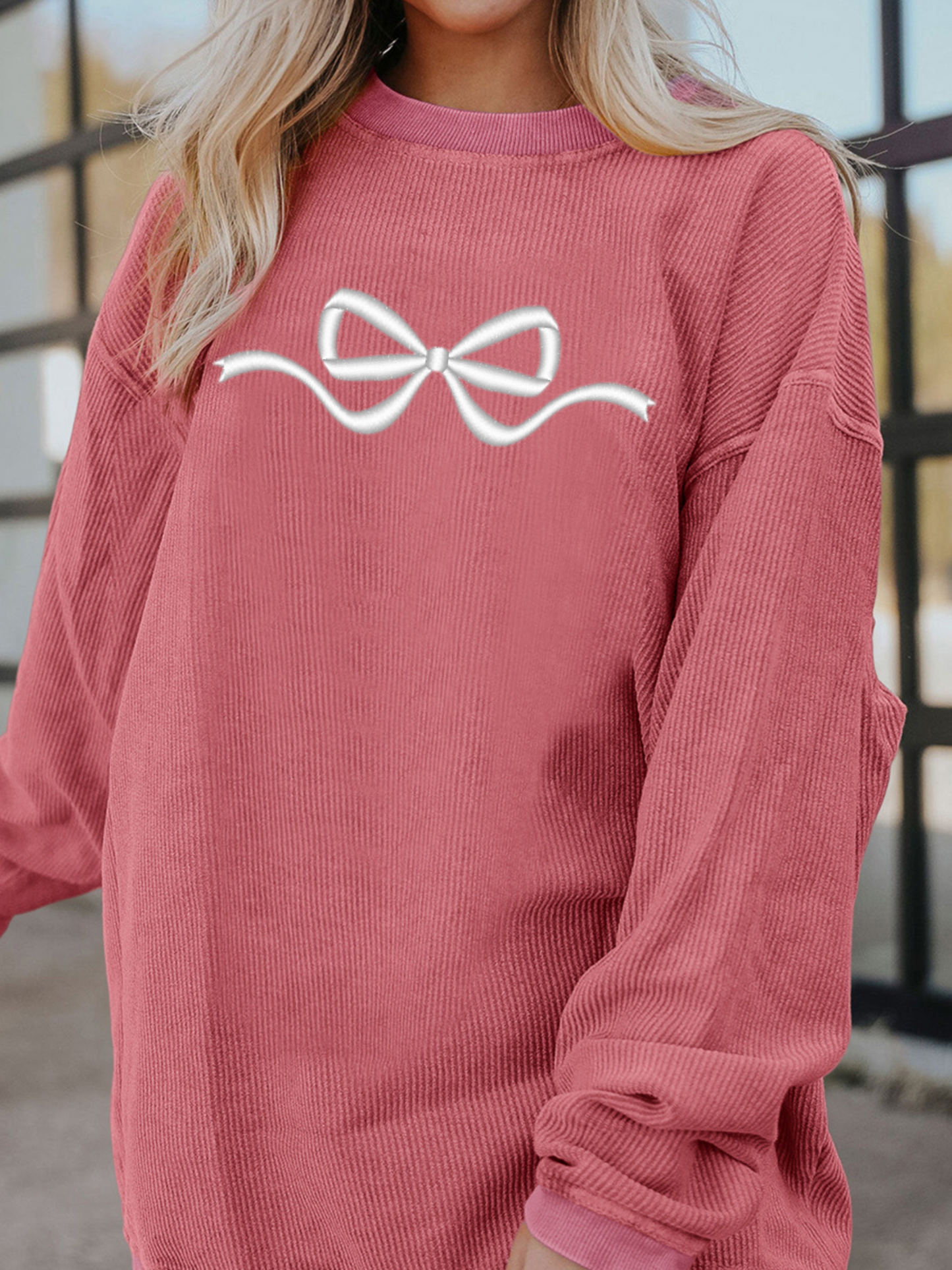 Bow Corded Sweatshirt