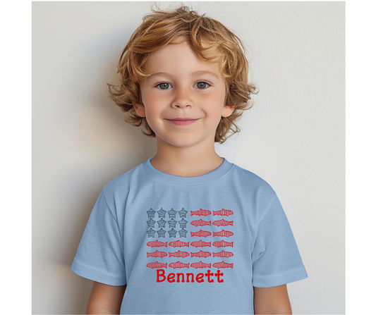 Patriotic Fishing Onesie