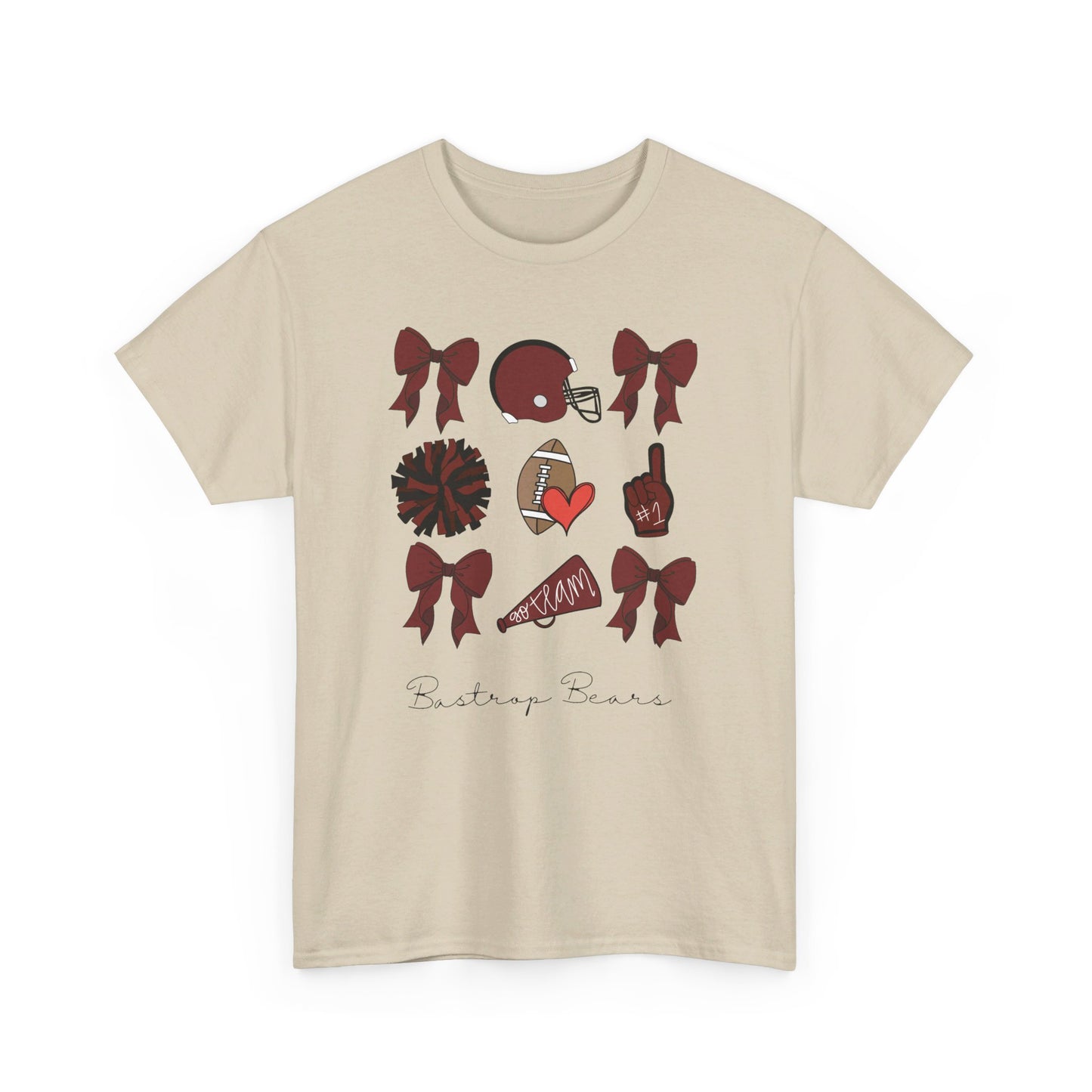 Bastrop Bears Bows & Football Adult Tshirt