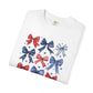 Patriotic Bow T-Shirt, Unisex Tee for Fourth of July, Birthday, Summer Gatherings, Casual Weekend Wear, Gift Idea