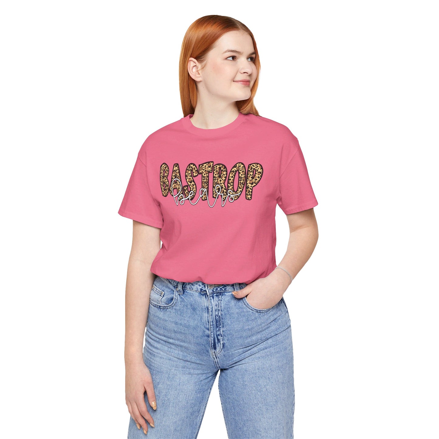 Bastrop Cheetah Font Adult Tshirt