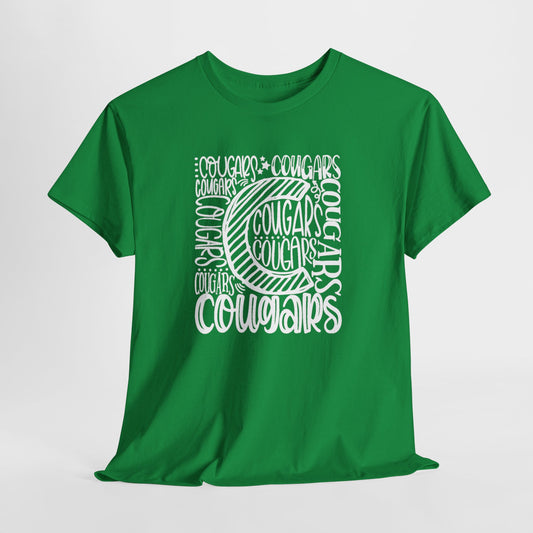 Cursive Cougars Adult Tshirt