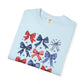 Patriotic Bow T-Shirt, Unisex Tee for Fourth of July, Birthday, Summer Gatherings, Casual Weekend Wear, Gift Idea