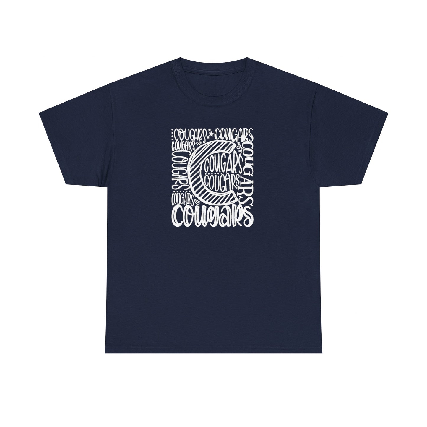 Cursive Cougars Adult Tshirt