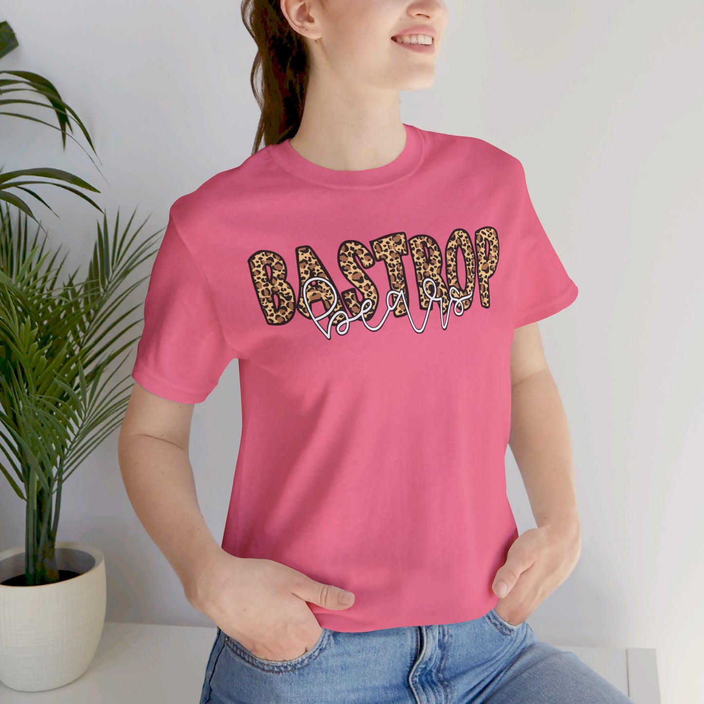 Bastrop Cheetah Font Adult Tshirt