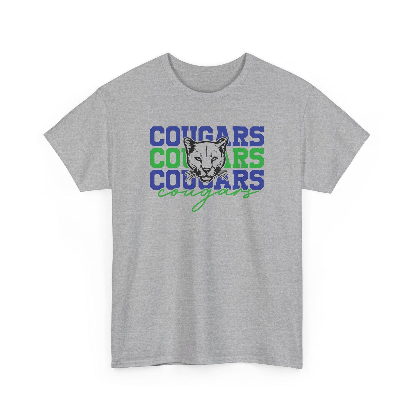 Cougars Stacked Adult Tshirt