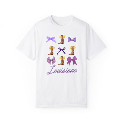 LSU Boots & Bows Comfort Colors Tshirt