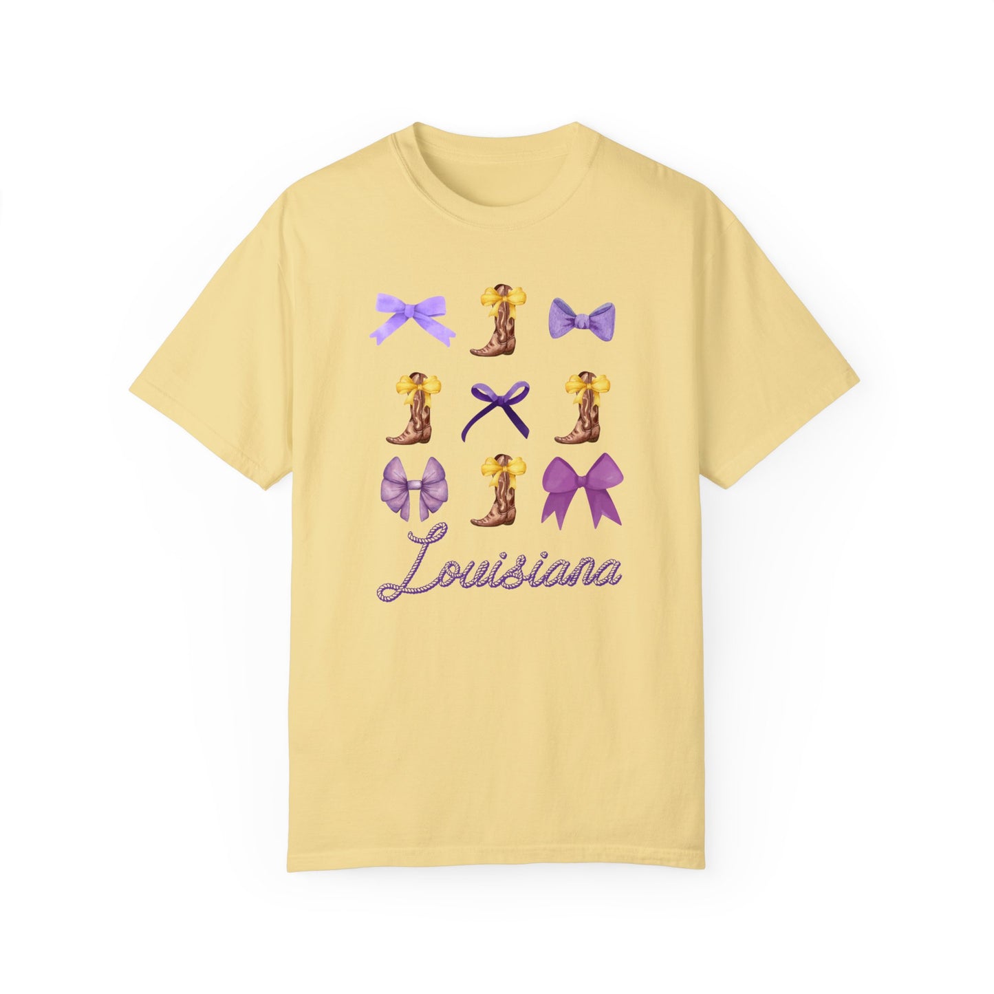 LSU Boots & Bows Comfort Colors Tshirt