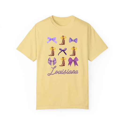 LSU Boots & Bows Comfort Colors Tshirt