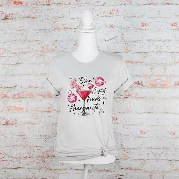 Even Cupid Needs a Margarita Graphic Tee