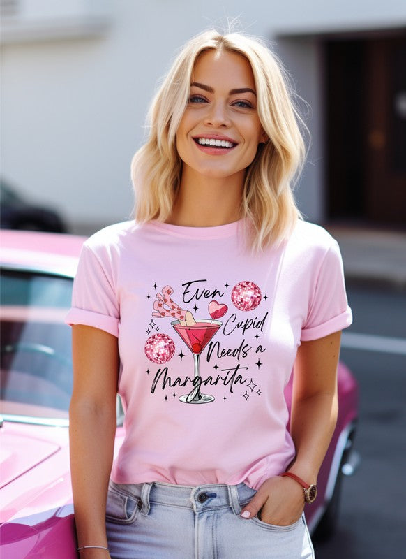 Even Cupid Needs a Margarita Graphic Tee