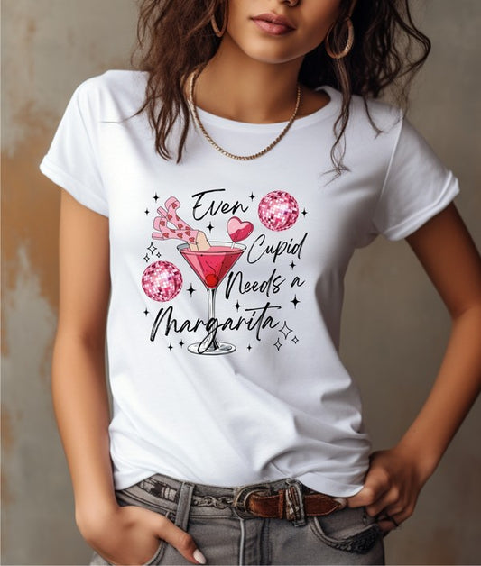 Even Cupid Needs a Margarita Graphic Tee