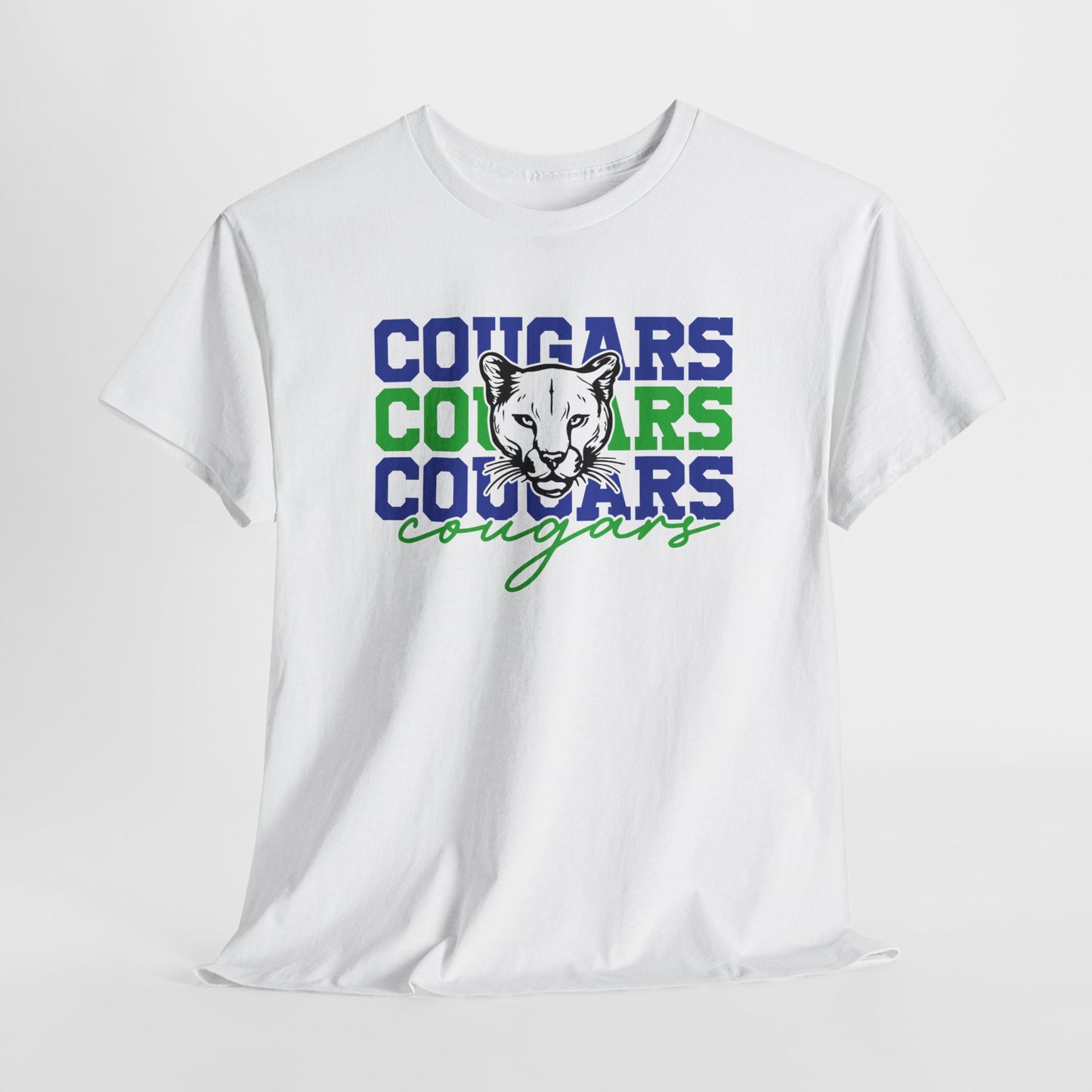 Cougars Stacked Adult Tshirt