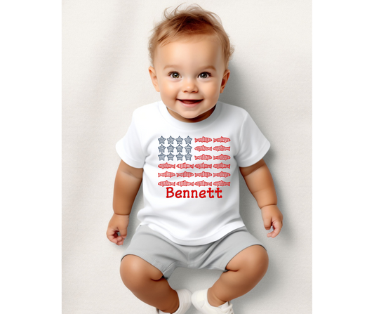 Patriotic Fishing Onesie