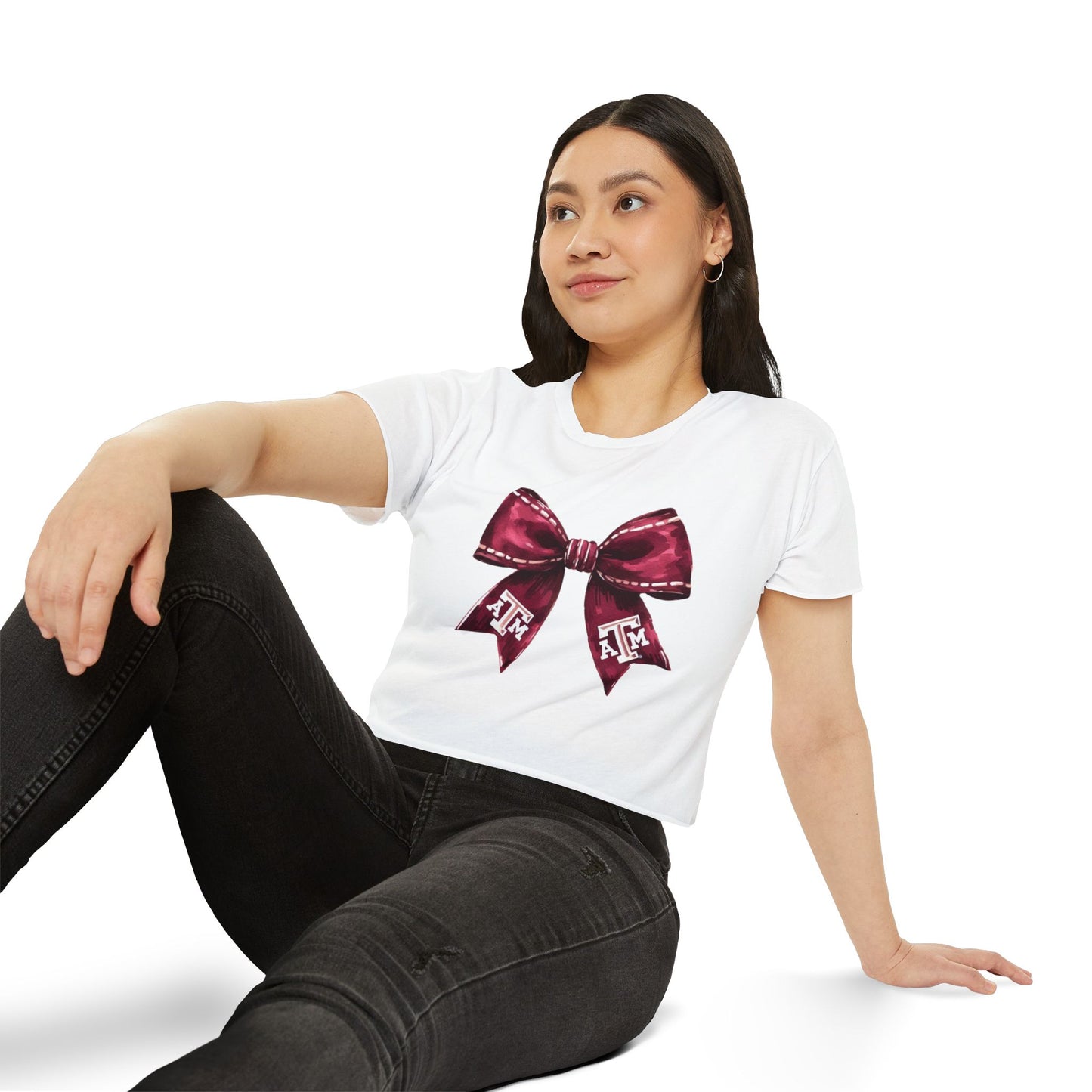 Aggie's Game Day Bow Crop Top