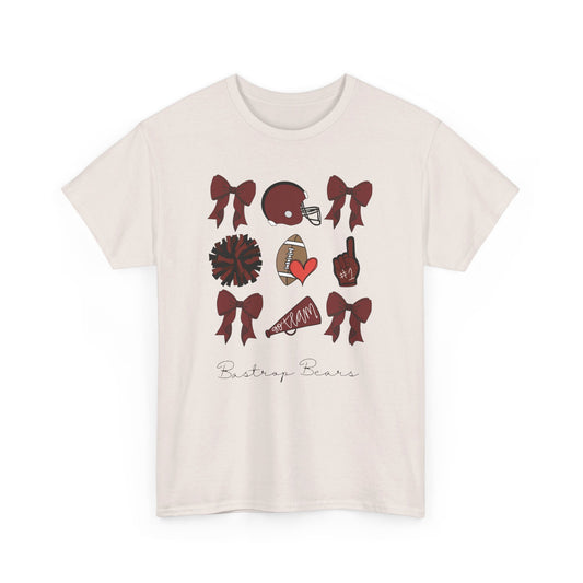 Bastrop Bears Bows & Football Adult Tshirt