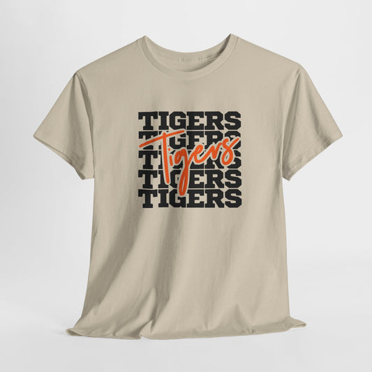 Tigers Stacked Adult Tshirt