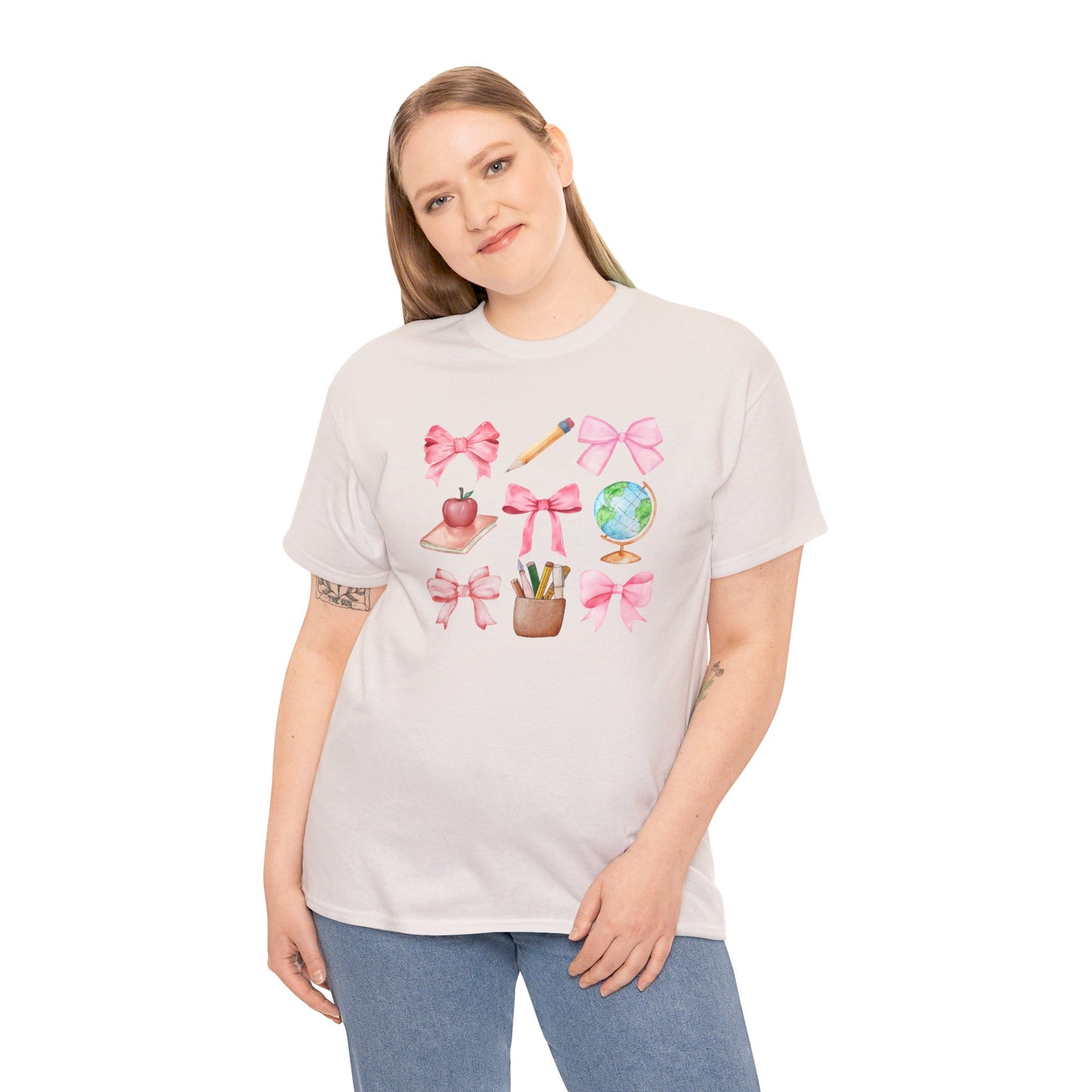 Teachers Supplies & Bows Adult Tshirt