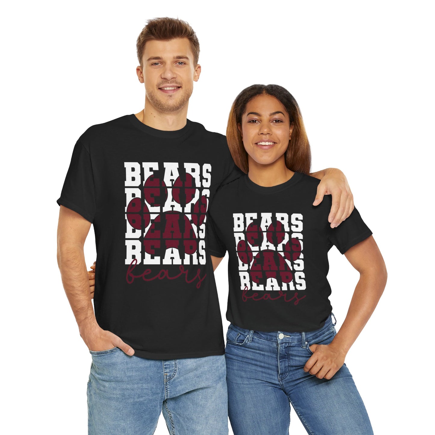 Bear Paw Print Adult Tshirt