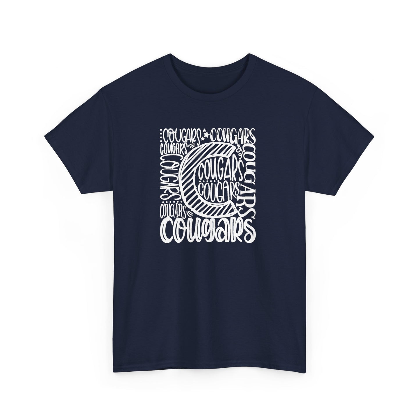 Cursive Cougars Adult Tshirt