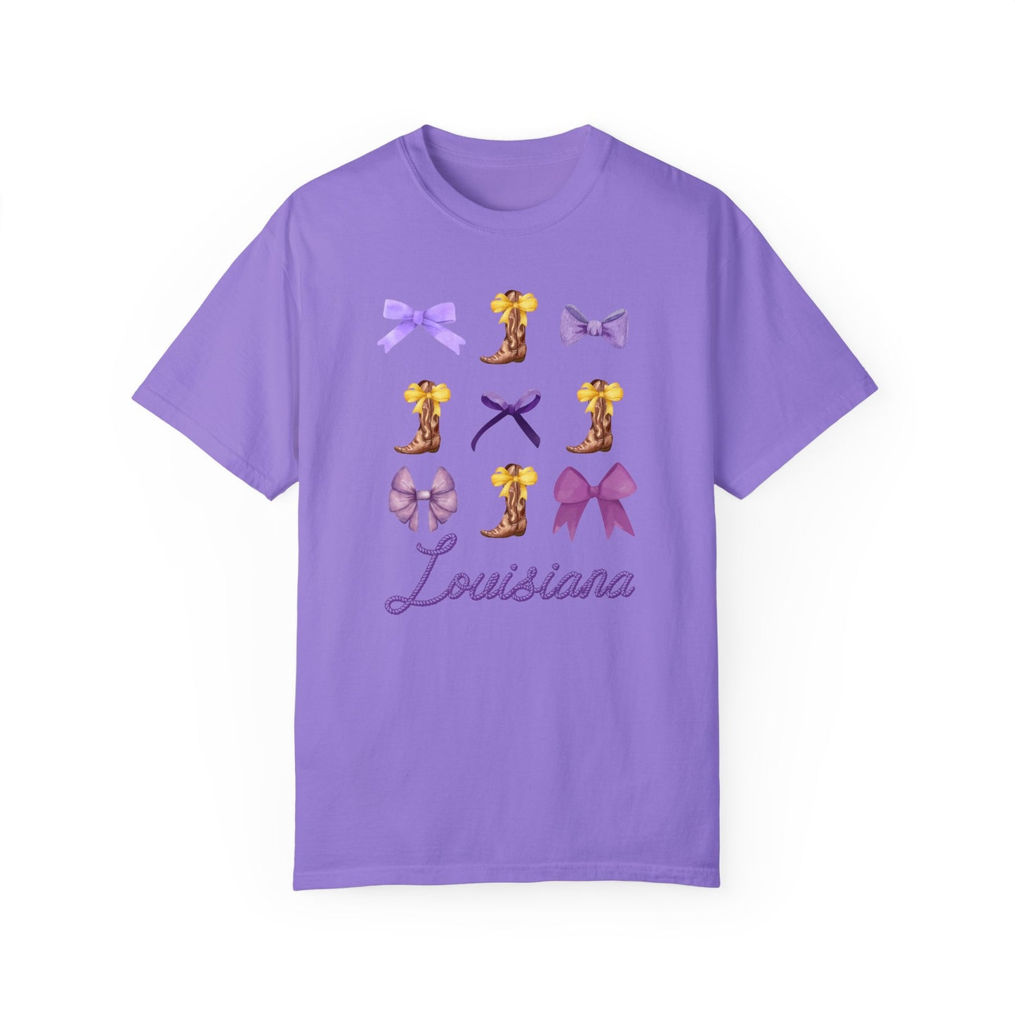 LSU Boots & Bows Comfort Colors Tshirt