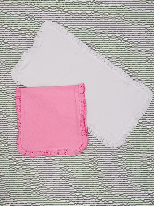 Girls Ruffled Burp Cloth
