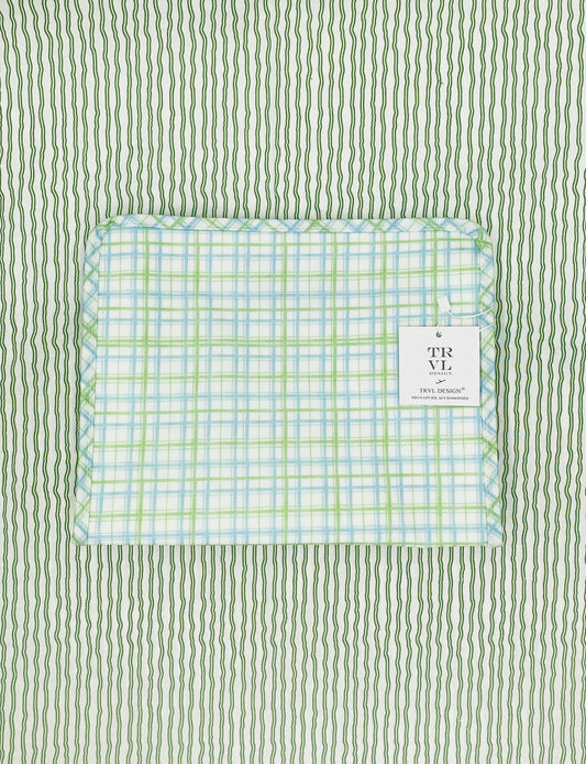 Roadie Large - Classic Plaid Green Zip Pouch
