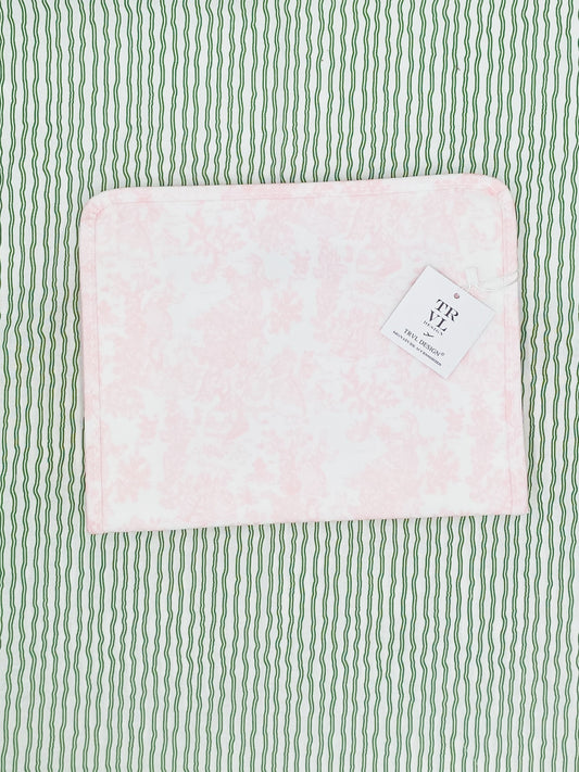 Roadie Large - Bunny Toile Pink Zip Pouch